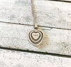 Heart necklace - Stainless steel necklace - Open