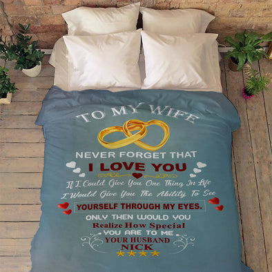 "For My Lovely  Wife " Premium Customized Cozy Blanket
