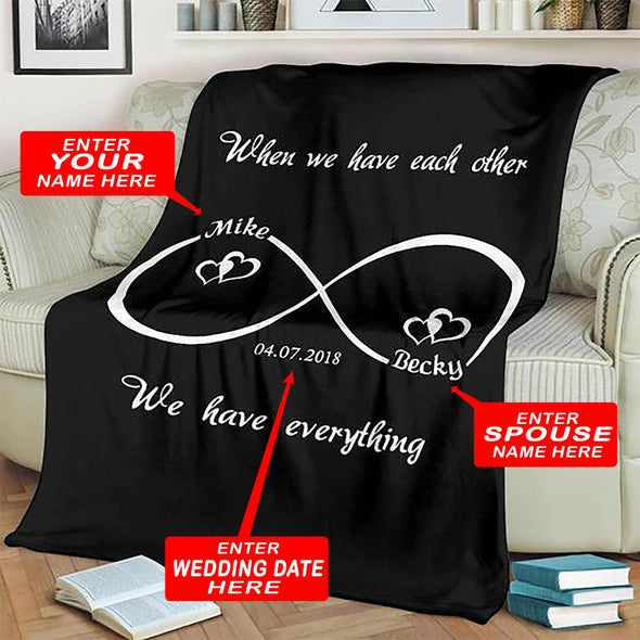 Infinity Love Personalized Blanket