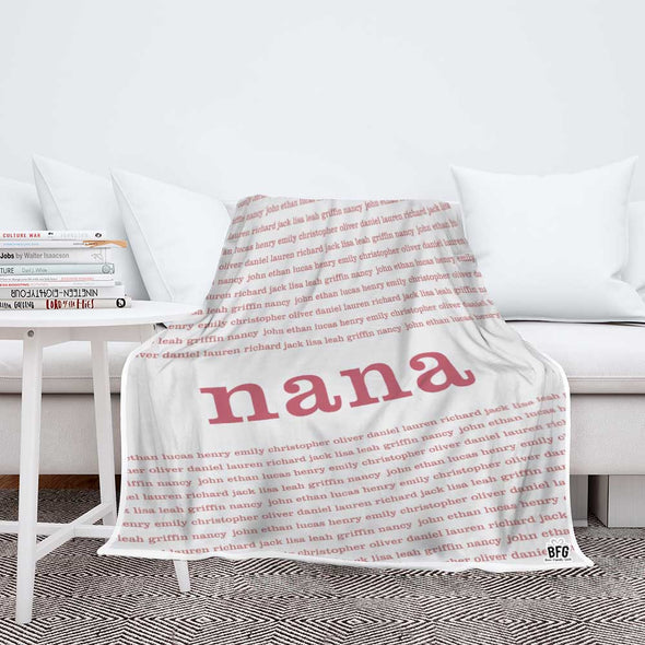 Customized Parent's Blanket With Kids Name