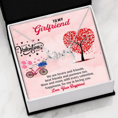 To My Wife, Girl Friend, Happiness For Me Is Loving You, Scripted Love Necklace, Couple Gift, Necklace With Message Card, Gift For Her, Gift For Wife