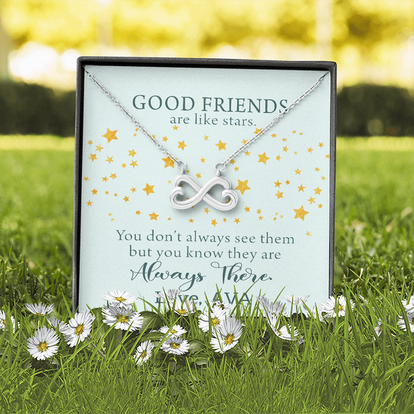 To My Good Friends, Infinity Hearts Necklace With You Don't Always See Them Custom Message Card, Jewelry For Her, Birthday, Gift For Her, Necklace for Her