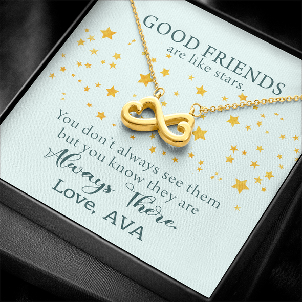 To My Good Friends, Infinity Hearts Necklace With You Don't Always See Them Custom Message Card, Jewelry For Her, Birthday, Gift For Her, Necklace for Her