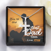 To My Dad, Artisan Crafted Cross Necklace With You're The Best Dad Ever Message Card, Father's Day Gift For Him, Customized Message Card, Artisan-Crafted Stainless Steel Cross Necklace, Jewelry For Him