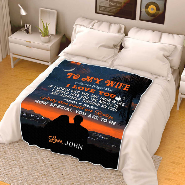 Lovely Personalized Blanket"To My Wife"