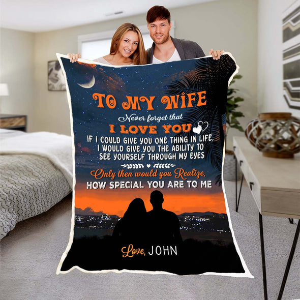 Lovely Personalized Blanket"To My Wife"